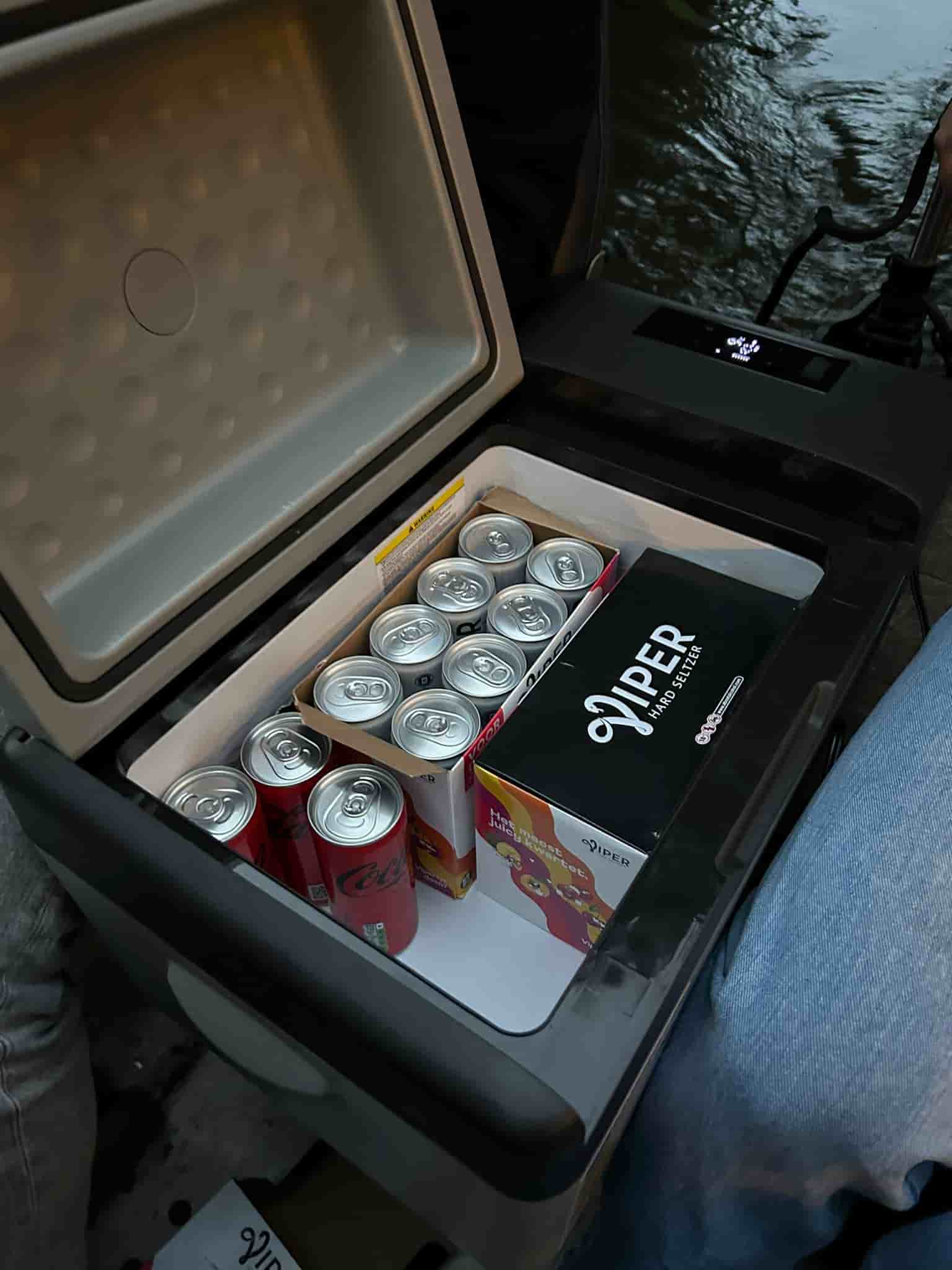 Amenities including electric cooler